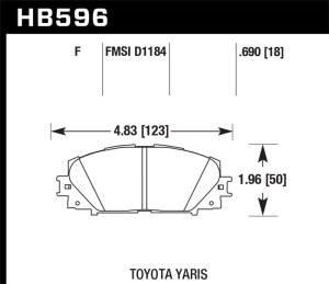 Toyota Yaris Brake Pads - Front - Hawk Performance - HPS 5.0 - `07-`16